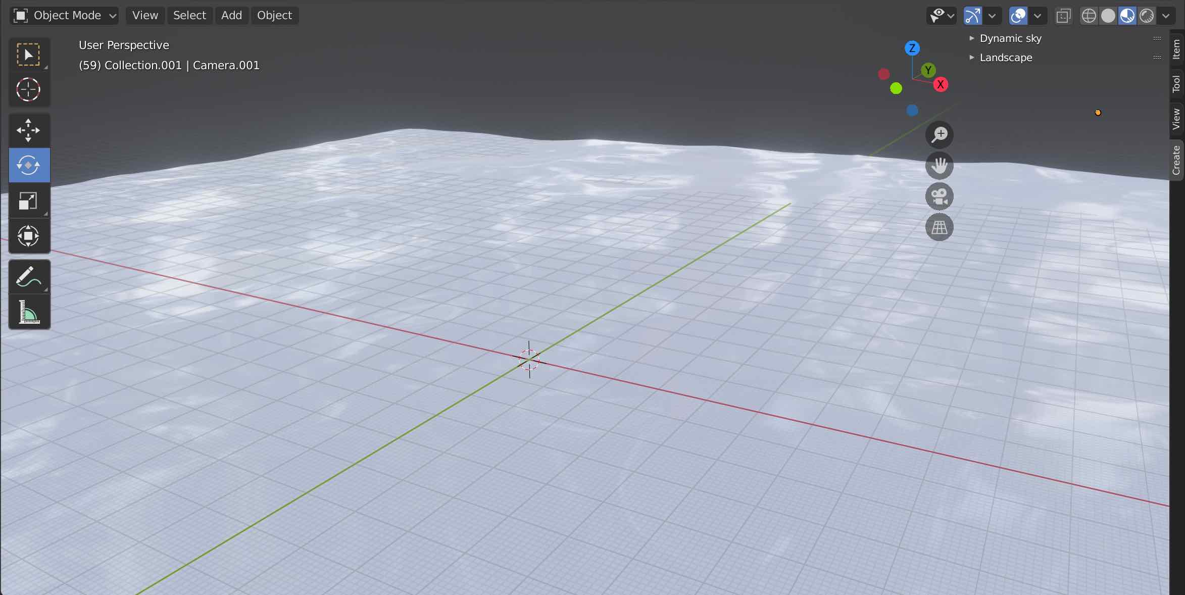 The Blender viewport featuring the ocean mesh with reflective material applied.
