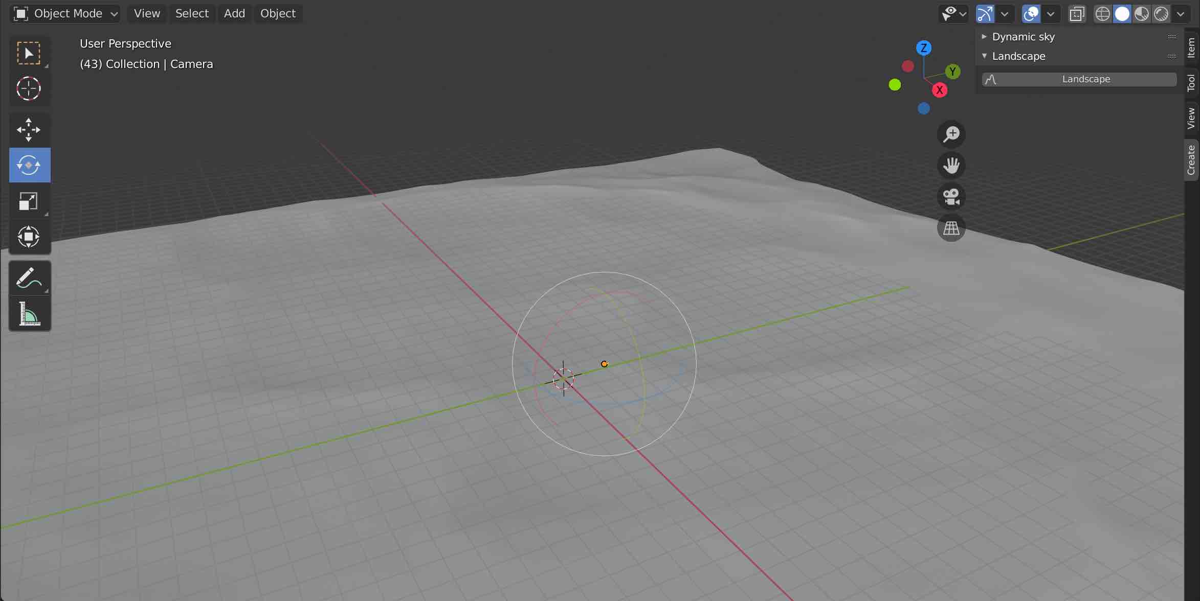 The Blender viewport featuring the ocean mesh.